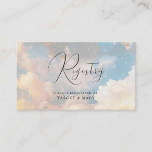 Watercolor Dreamy Cloud 9 Bridal Shower Registry Enclosure Card
