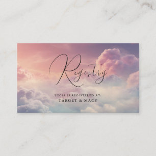Watercolor Dreamy Cloud 9 Bridal Shower Registry Enclosure Card