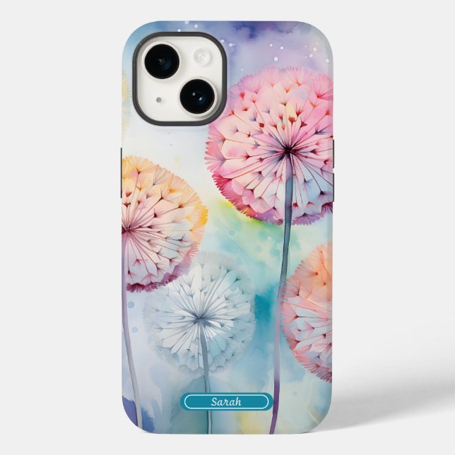 Watercolor Dreamy Dandelions Personalised  Case-Mate iPhone Case (Back)