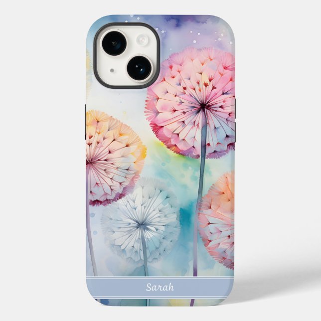 Watercolor Dreamy Dandelions Personalised  Case-Mate iPhone Case (Back)