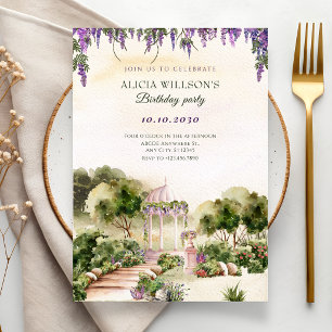 Watercolor Dreamy green garden elegant  Invitation