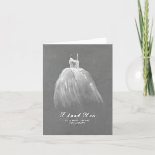 Watercolor Dress Vintage Bridal Shower Thank You Card