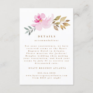 Watercolor Dried Florals Art Wedding Details Enclosure Card