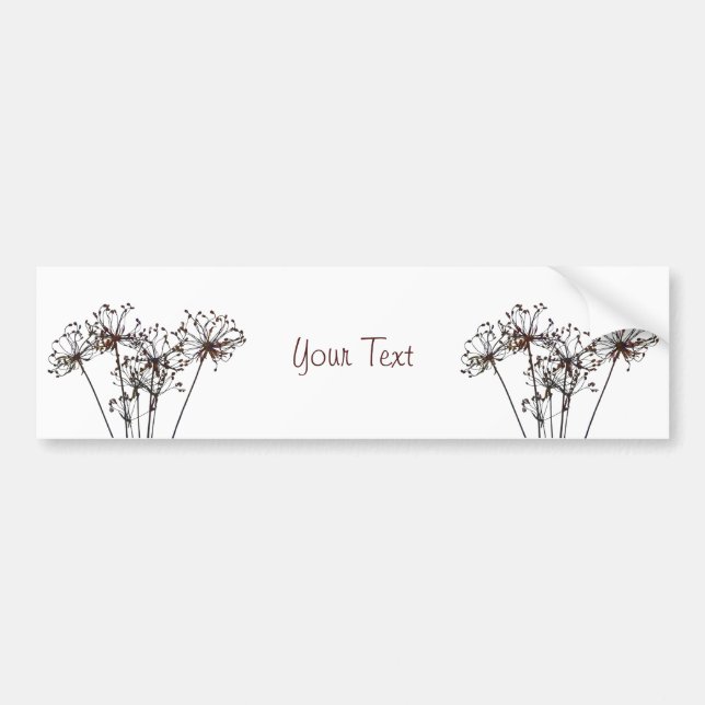 Watercolor Dried Flowers Bumper Sticker (Front)