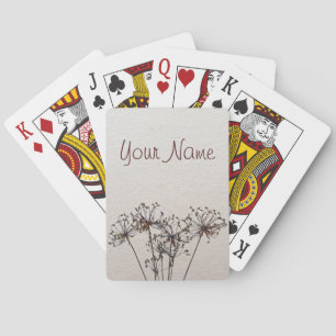 Watercolor Dried Flowers Playing Cards