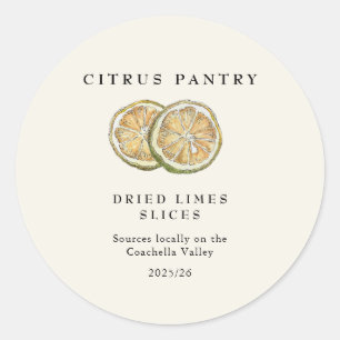Watercolor Dried Lime slices  Classic Round Sticker