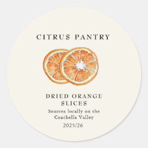 Watercolor Dried Orange slices Classic Round Sticker