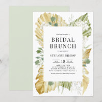 Watercolor Dried Palm Leaves Summer Bridal Brunch