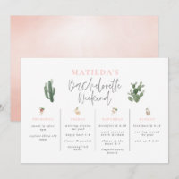 Watercolor drinks bachelorette weekend itinerary