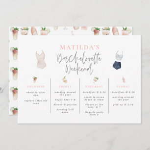 Watercolor drinks bachelorette weekend itinerary