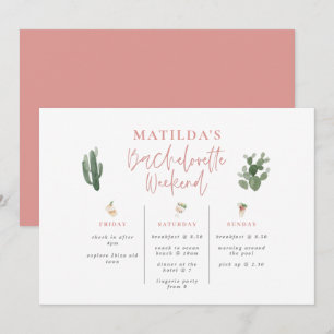 Watercolor drinks bachelorette weekend itinerary