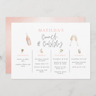 Watercolor drinks brunch and bubbly bachelorette