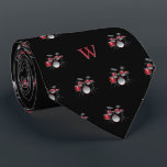 Watercolor Drum Kit Jazz Music Monogrammed Black Tie<br><div class="desc">Strike a stylish chord with our Red and Grey Drum Kit Tie – a harmonious fusion of musical flair and personalised elegance. This tie isn't just an accessory; it's a visual celebration of the rhythmic energy found in the heart of every drummer and rock music lover. Featuring a meticulously detailed...</div>