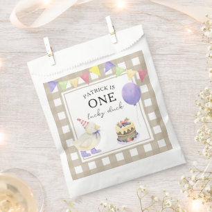Watercolor Duck 1st birthday Favour Bags