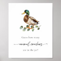 Watercolor Duck Animal Crackers Baby Shower Game