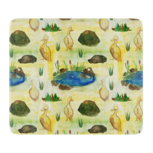 Watercolor duck cutting board