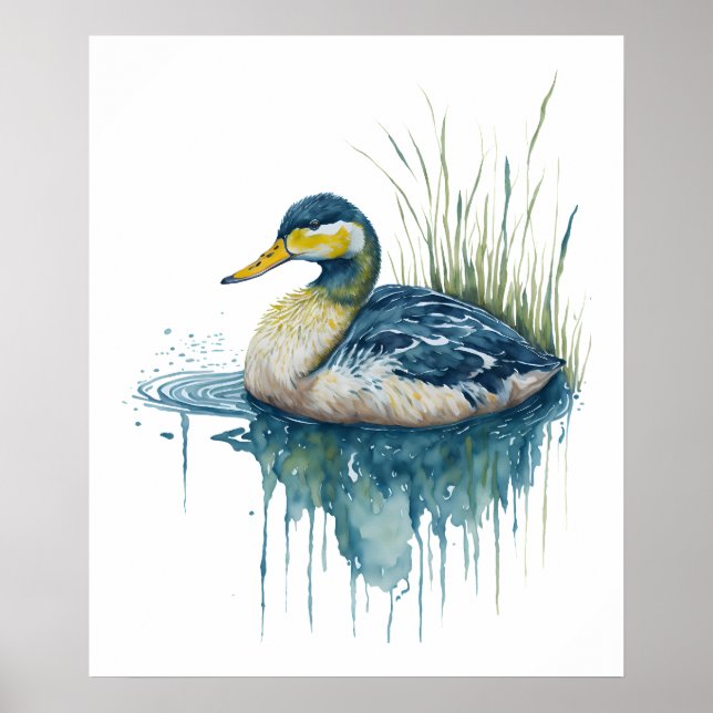 watercolor duck poster (Front)