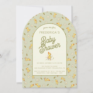 Watercolor Duckling Baby Shower Invitation