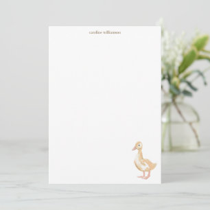 Watercolor Duckling Duck Personalized Stationery Card