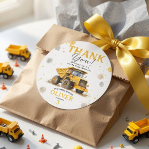 Watercolor Dump Truck Thank You Personalised Classic Round Sticker