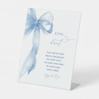 Watercolor Dusty Blue Bow Ring Hunt Bridal Shower