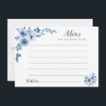 watercolor dusty blue floral advice card<br><div class="desc">A simple floral design with beautiful blue watercolor flowers. Feel free to change the colours and text details.</div>