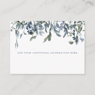 Watercolor Dusty Blue Floral Bridal Shower Enclosure Card