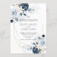 Watercolor Dusty Blue Garden Roses Wedding