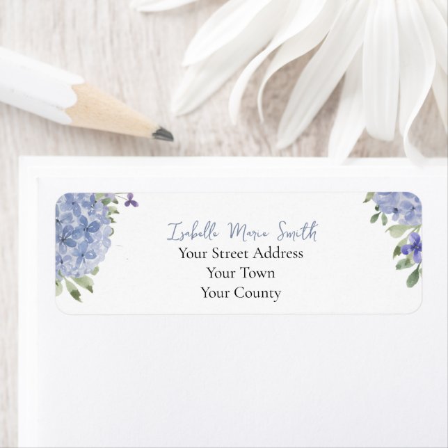 Watercolor Dusty Blue Hydrangea Flowers Wedding  (Insitu)