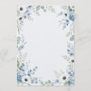 Watercolor Dusty Blue Wedding Program Programme