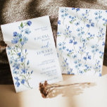 Watercolor Dusty Blue Wildflower Wedding Invitation<br><div class="desc">Watercolor Dusty Blue Wildflower Wedding Invitation</div>