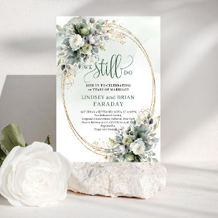 Watercolor Dusty Green Botanical We Still Do  Invitation