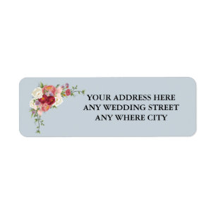 Watercolor Dusty Grey Blush Peach Floral Wedding