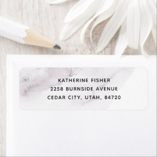 Watercolor Dusty Purple Elegant Wedding Address