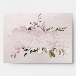 Watercolor Dusty Roses Hydrangeas DIY background Envelope