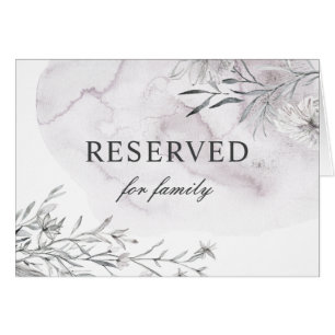 Watercolor dusty wedding. Floral reserved sign