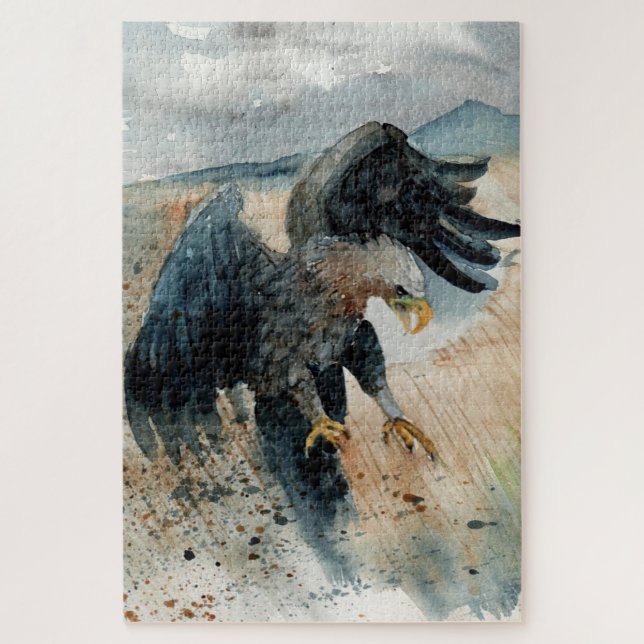 watercolor eagle jigsaw puzzle (Vertical)