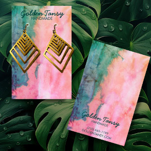 Watercolor Earring Necklace Jewelry Display Card