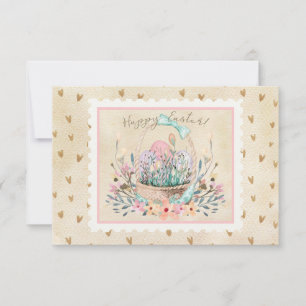 Watercolor Easter Basket and Bunny Stamp Style