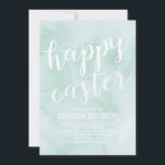 Watercolor Easter Brunch Dinner Party Invitation<br><div class="desc">Our join us for easter brunch dinner party invitation is sure to set the tone for you easter celebration. Our modern Easter invitation features a modern "happy Easter" text set on a light blue watercolor background. Flip our contemporary & popular easter invitation over to view a matching water colour back...</div>