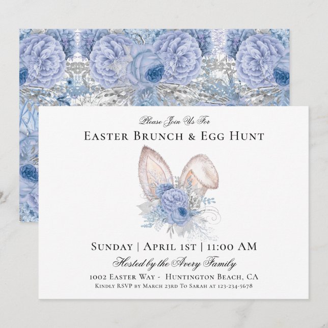 Watercolor Easter Brunch Egg Hunt Invitation (Front/Back)