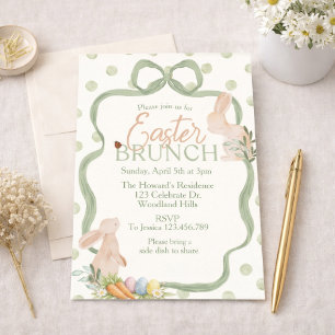 Watercolor Easter Brunch Invitation   Bunny & Gree