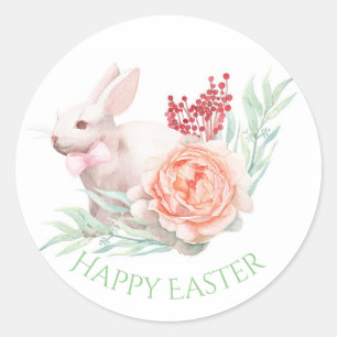 Watercolor Easter Bunny Classic Round Sticker