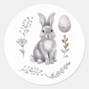 Watercolor Easter Bunny Classic Round Sticker