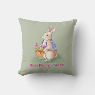 Watercolor Easter Bunny Cushion