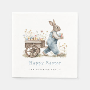 Watercolor Easter Bunny Egg Hunt Napkin