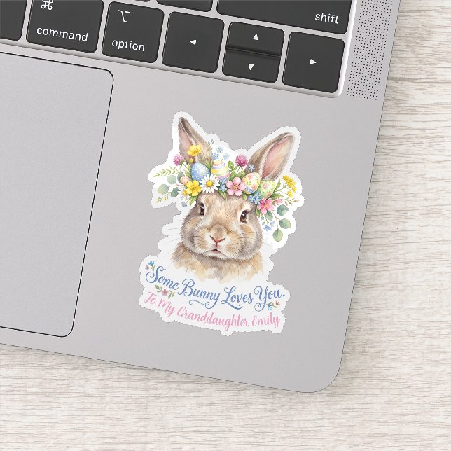Watercolor Easter Bunny Flower Crown Personalised (Detail)