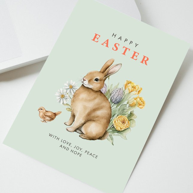 Watercolor Easter Bunny Holiday Card (Creator Uploaded)