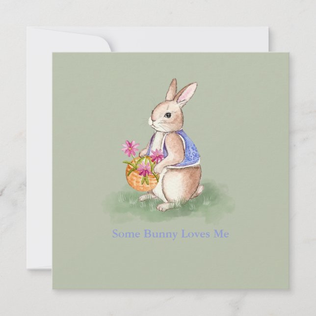 Watercolor Easter Bunny Invitation (Front)