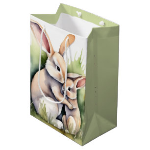 Watercolor Easter Bunny Love Medium Gift Bag